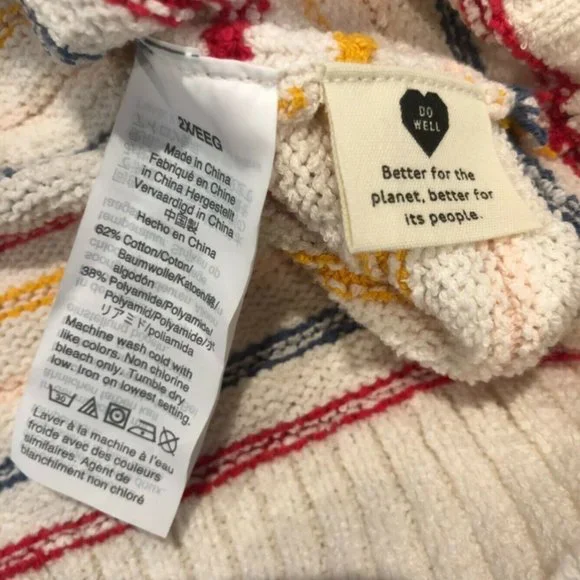 Madewell Womens Beige Striped Sleeveless Scoop Neck Tank Sweater Size 2X Plus - Picture 8 of 12